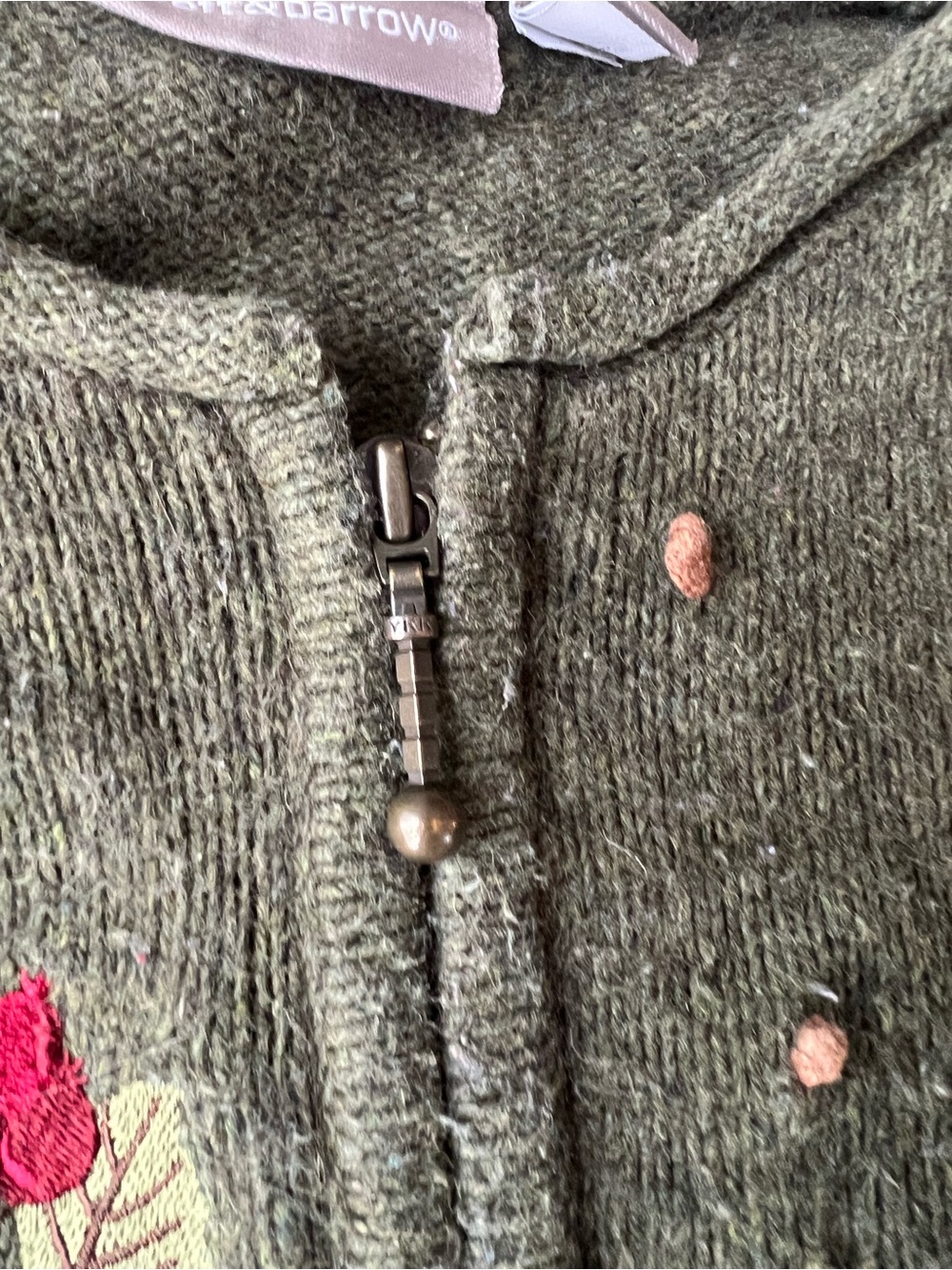 croft & barrow Embroidered Fall Sweater Wool Cotton Rabbit Blend Cottagecore - Picture 4 of 10